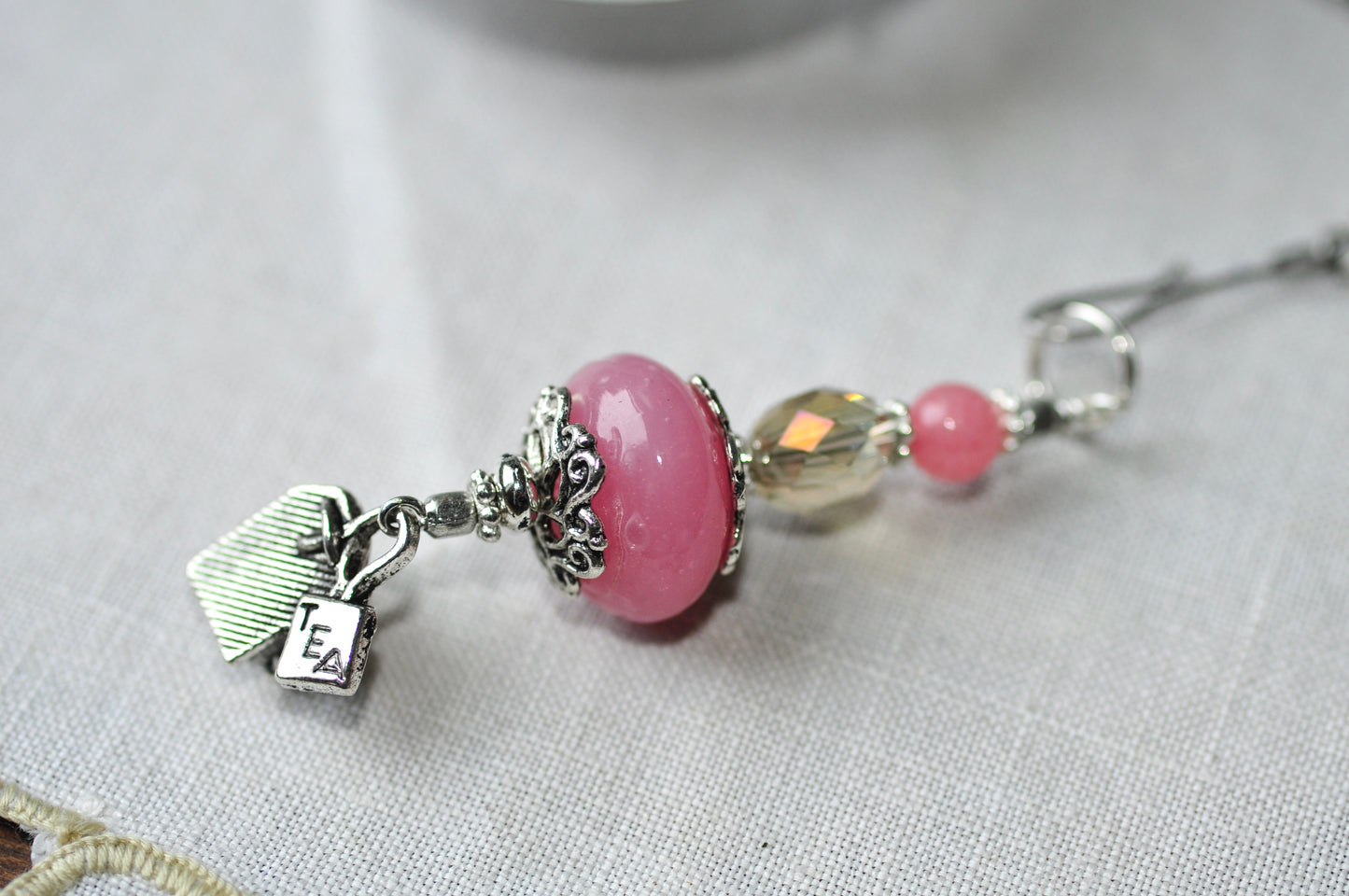 Gemstone Charm with Tea Ball | Stainless Steel Tea Infuser