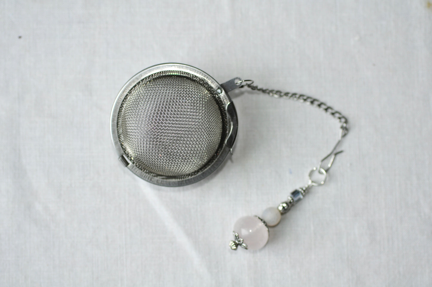 Gemstone Charm with Tea Ball | Stainless Steel Tea Infuser