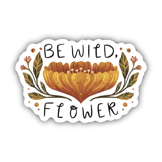 Be Wild Flower - gold flower | Sticker
