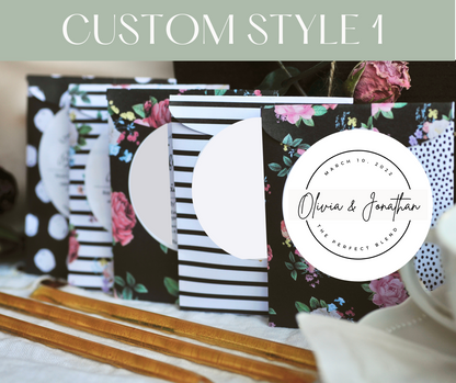 PERSONALIZED Floral & Stripes Tea Favors | Wedding, Bridal Tea, Garden ParTEA Favors |  Artisan Handcrafted Loose Leaf Teas | 20 ct