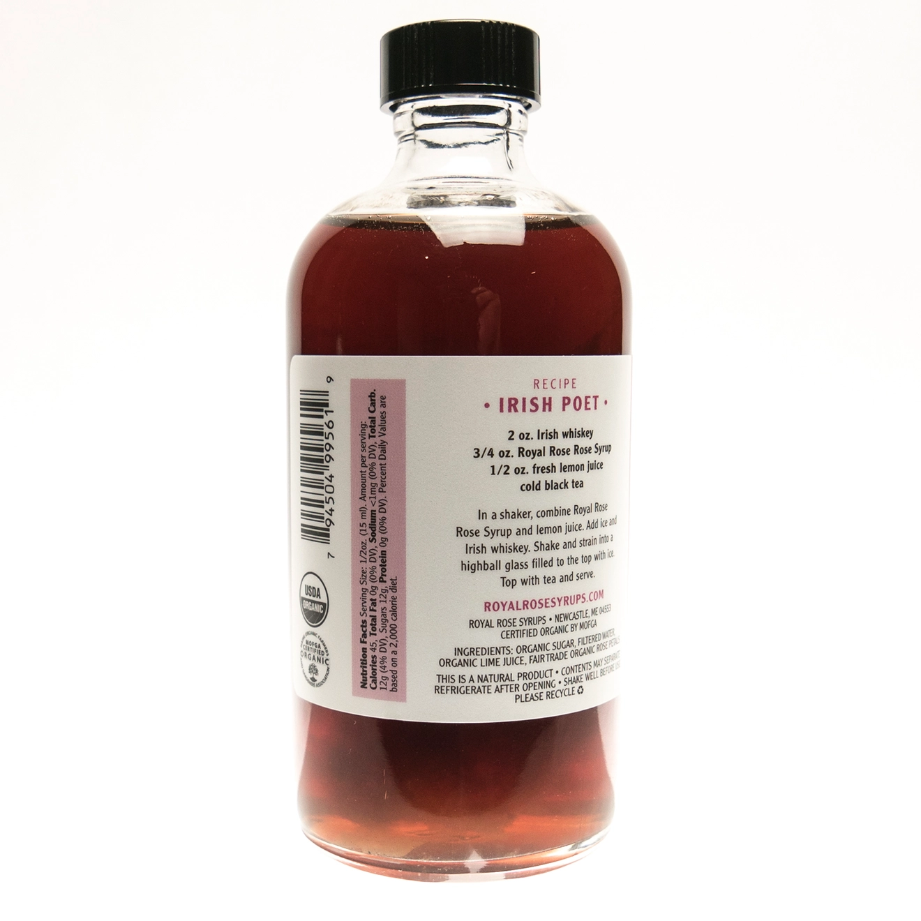 Rose Simple Syrup - organic - 8 oz | Royal Rose