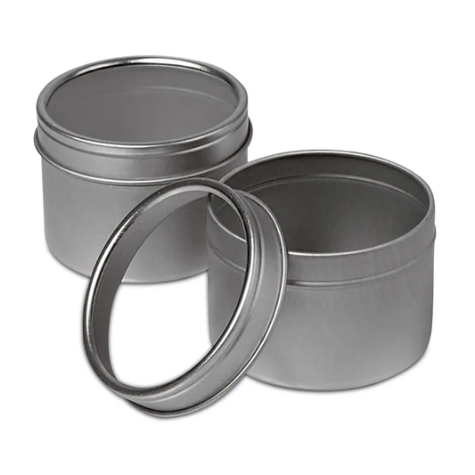 Tea Tin | 8 oz round - metal with window