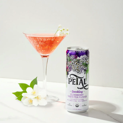 Elderberry White Tea Flower | Petal Sparkling Beverage