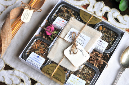 Tea Tin Sampler | 4 Organic Herbal Tea Blends